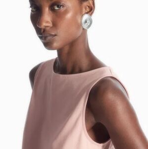 New COS Pink Cotton Boat Neck Tank XS